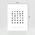 Plakat bez ramy 30x40 - Boho Sztuka Wolości - minimalistyczny plakat, czarne kropki na białymtle