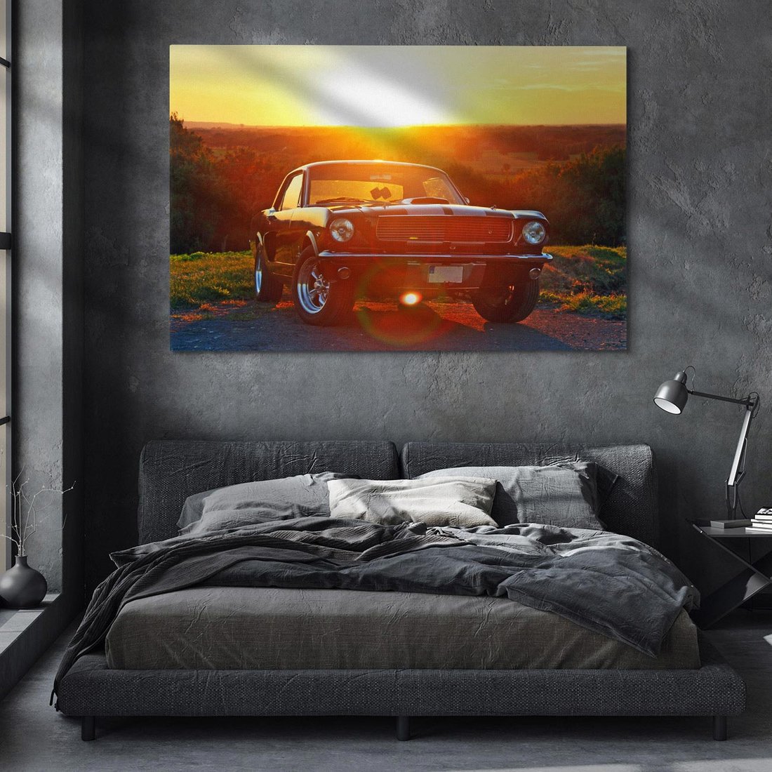 Obraz na płótnie 100x70 - Moc i elegancja - Ford Mustang, samochód