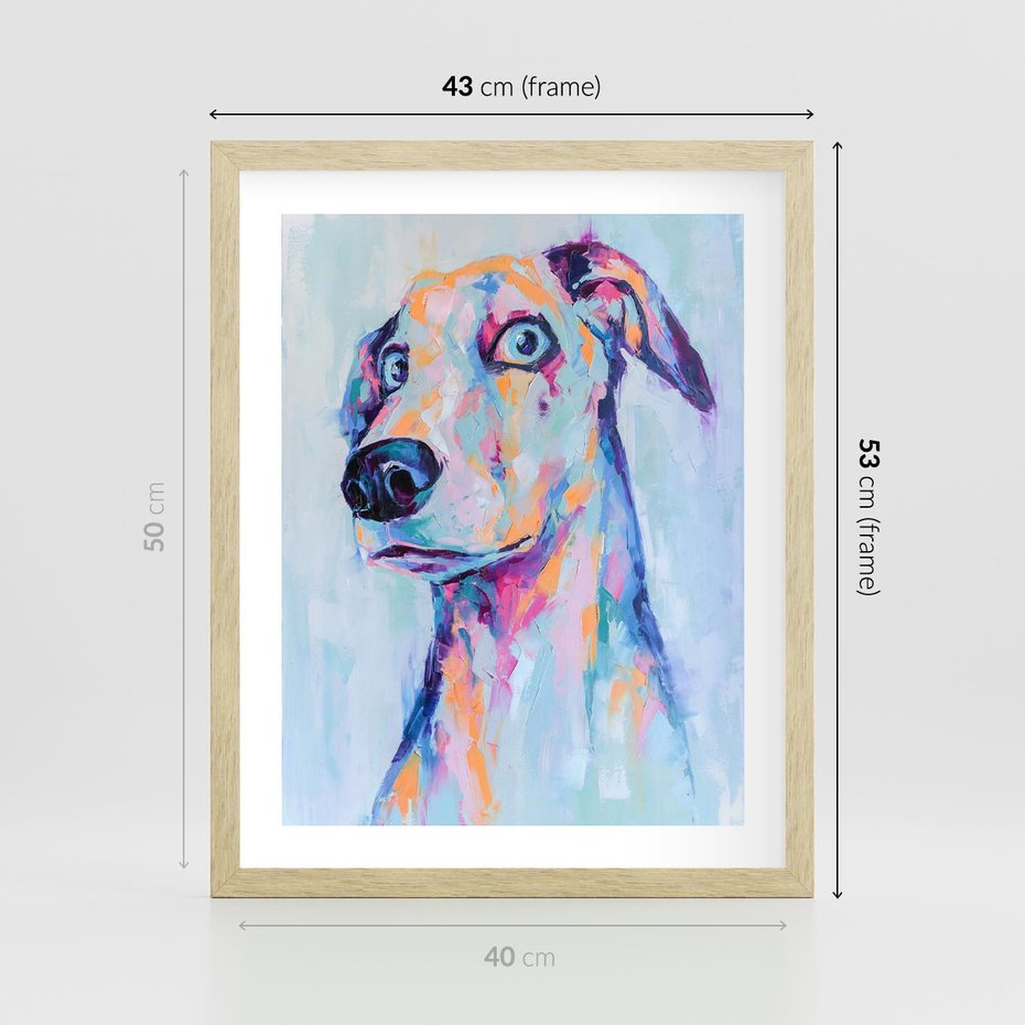 Plakat w ramie 40x50 - Cześć! Jak się Masz? - obraz olejny, zabawna sztuka - rama drewno