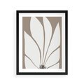 Plakat w ramie 40x50 - Ekspresyjne Kontury - abstrakcyjny kwiat, beże i brązy - rama czarna