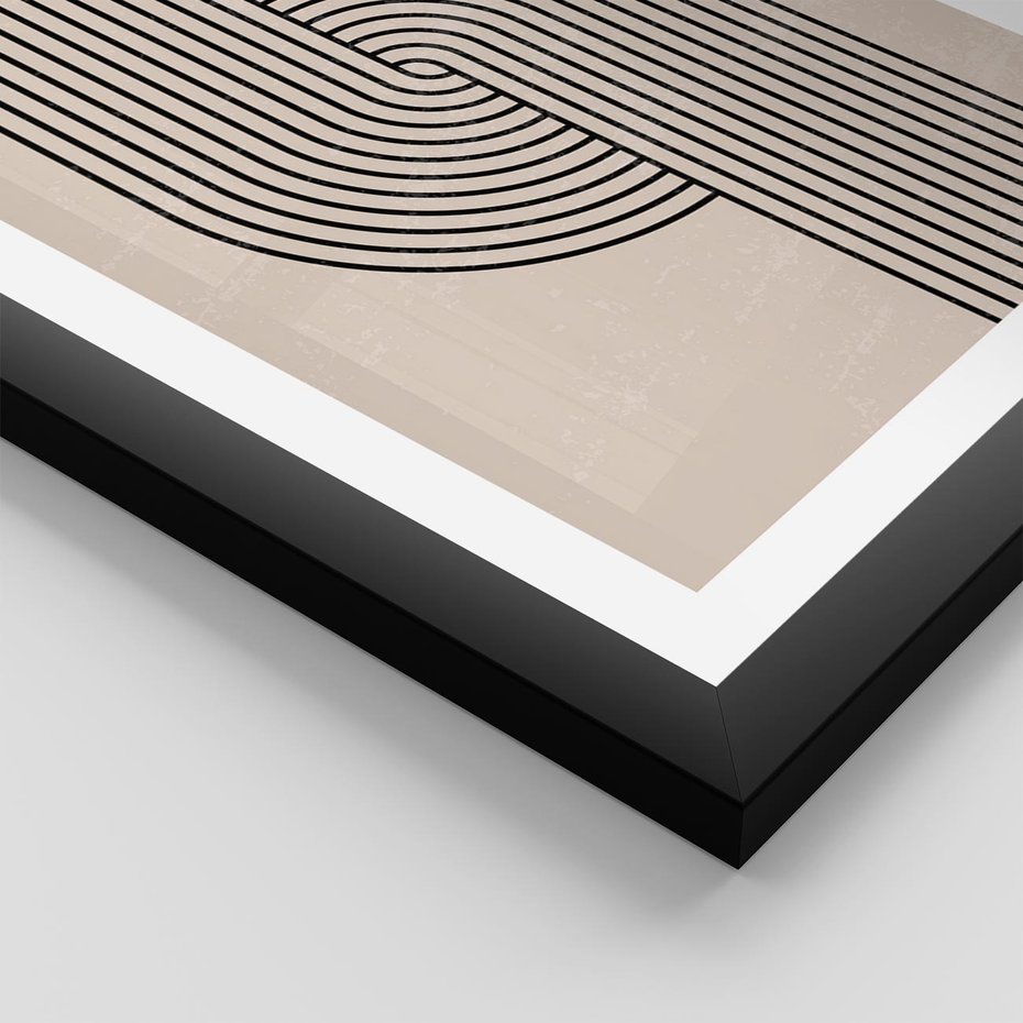 Plakat w ramie 30x40 - Puls Abstrakcji - abstrakcyjne linie, geometria - rama czarna