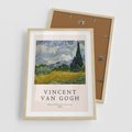 Plakat w ramie 50x70 - Pole z Cyprysami - reprodukcja obrazu, van gogh - rama drewno