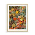 Plakat w ramie 50x70 - Księga Surrealnych Wyobrażeń - abstrakcyjny obraz owoców, jak picasso - rama drewno
