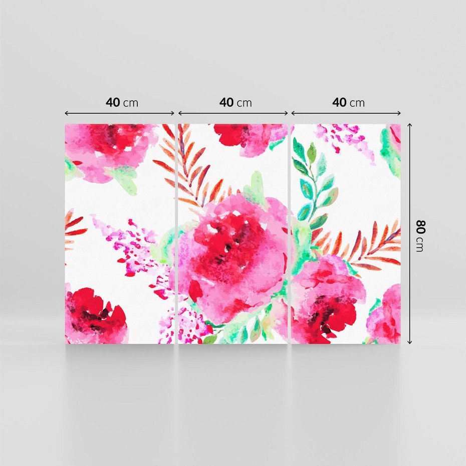 Obraz na płótnie 120x80 - Delikatna Akwarela - kwiaty, akwarela