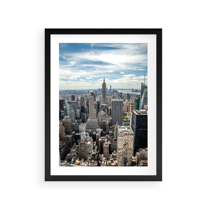 Plakat w ramie 30x40 - Duch Nowego Jorku - Manhattan, Nowy Jork - rama czarna