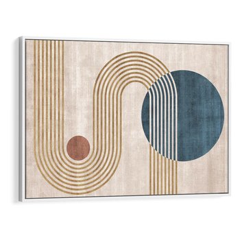 Obraz w ramie 70x50 - Melodia ukrytych snów - retro grafika, styl mid-century - rama biała