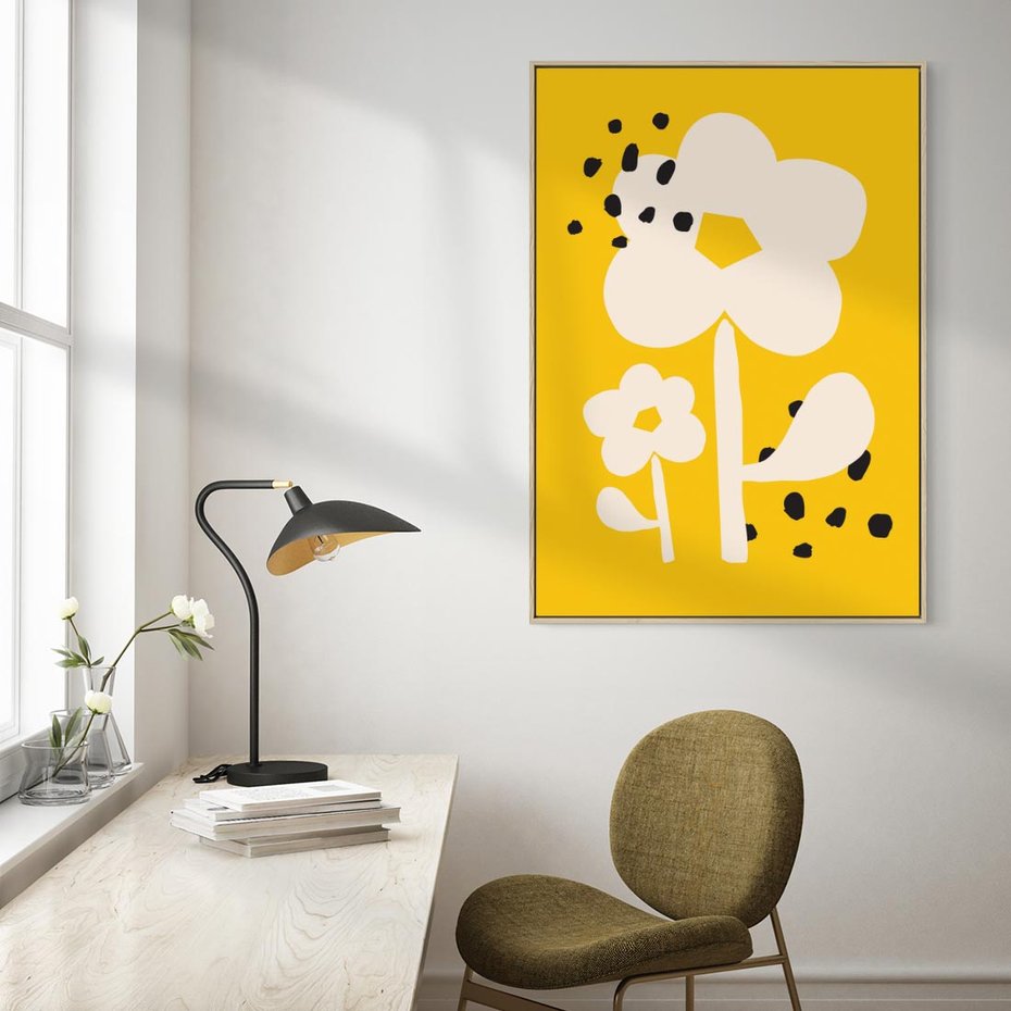 Obraz w ramie 50x70 - Bezgraniczne Impulsy - abstrakcyjny kwiat, plakat - rama drewno