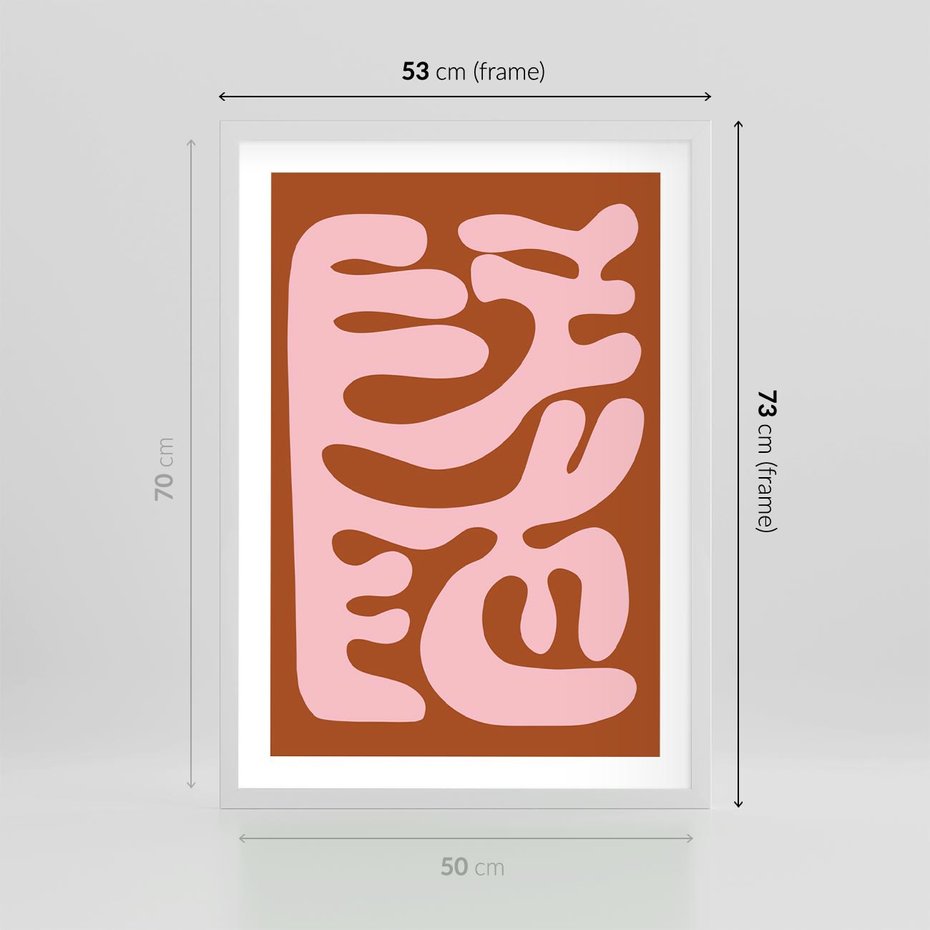 Plakat w ramie 50x70 - Migotliwe Boho Marzenia - abstrakcyjny obraz, plakat - rama biała