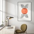 Obraz w ramie 50x70 - Lustrzane Widzenie - koło, boho styl - rama czarna
