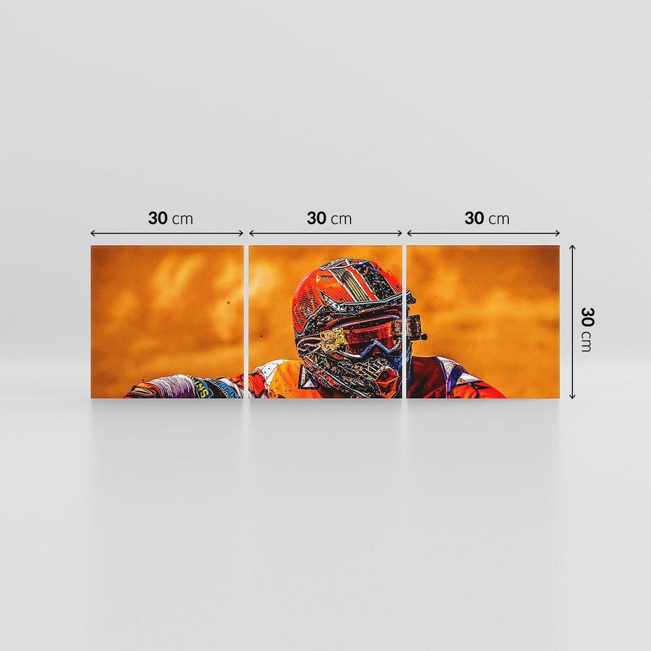 Obraz na płótnie 90x30 - Na Torze Wyścigowym Motocyklowe Zmagania - motocyklista, wyścig