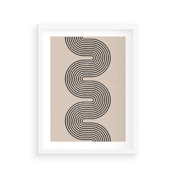 Plakat w ramie 30x40 - Bezgraniczne Odbicia - abstrakcyjne linie, geometria - rama biała