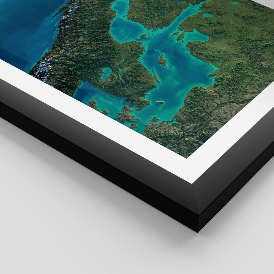 Plakat w ramie 30x40 - Beztroski widok na ocean - widok, ocean - rama czarna