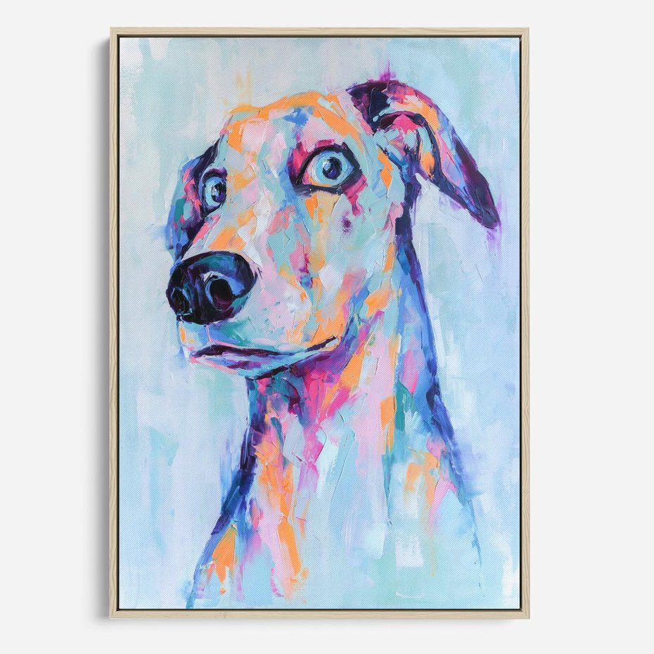 Obraz w ramie 70x100 - Cześć! Jak się Masz? - obraz olejny, zabawna sztuka - rama drewno