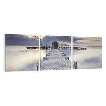 Obraz na płótnie 90x30 - Spokój nad Jeziorem - pomost, jezioro