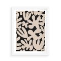 Plakat w ramie 50x70 - Księga Ukrytych Widoków - abstrakcyjne czarno białe formy, minimalizm - rama biała