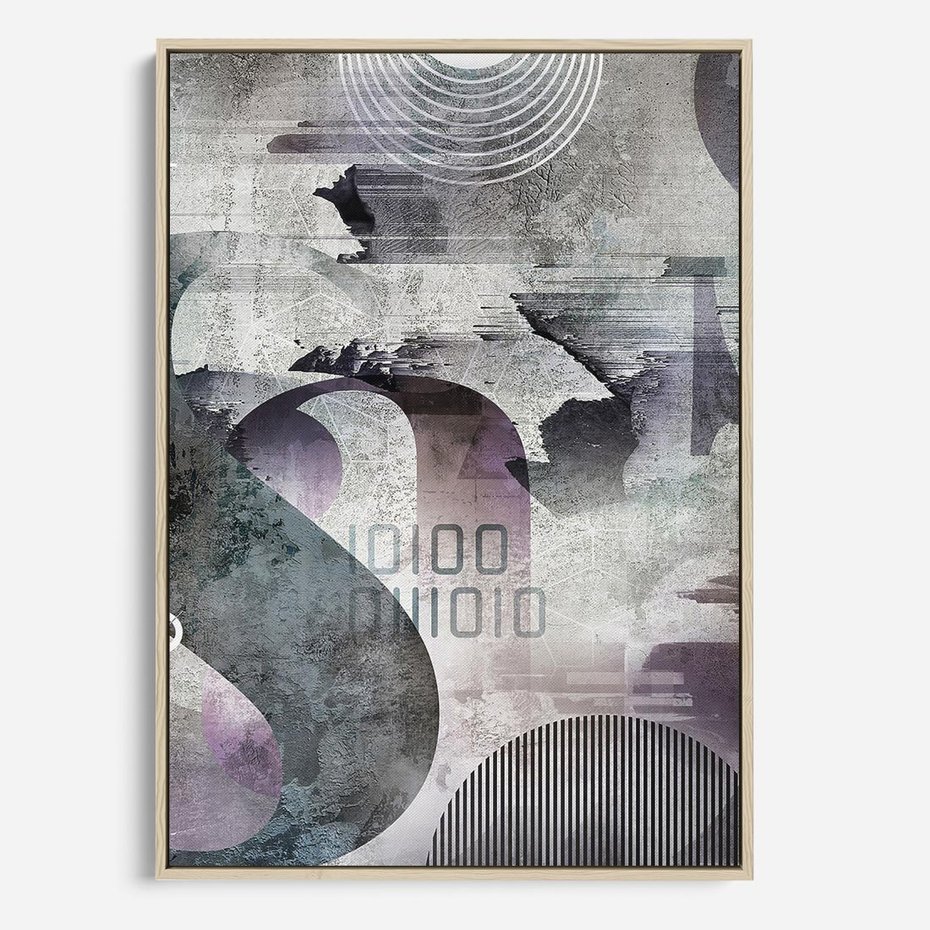 Obraz w ramie 50x70 - Nocne opowieści w barwach - typografia, abstrakcja - rama drewno