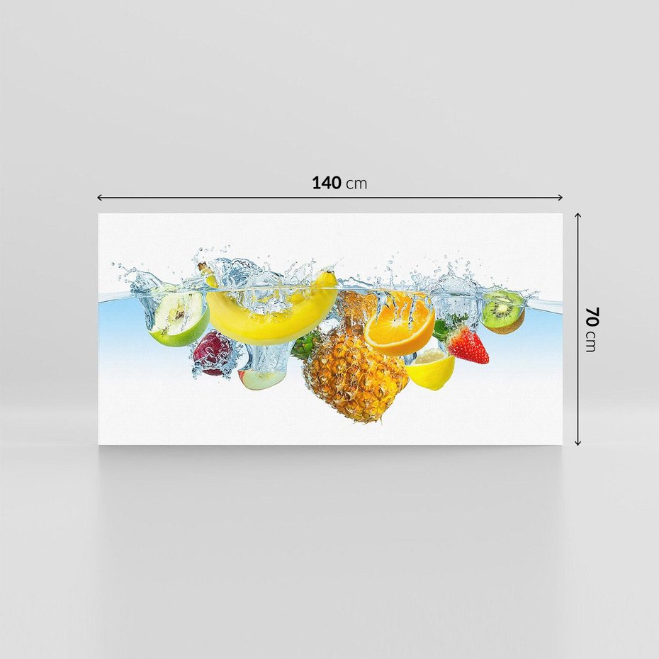 Obraz na płótnie 140x70 - Owoce w tropikalnym klimacie - owoce, woda