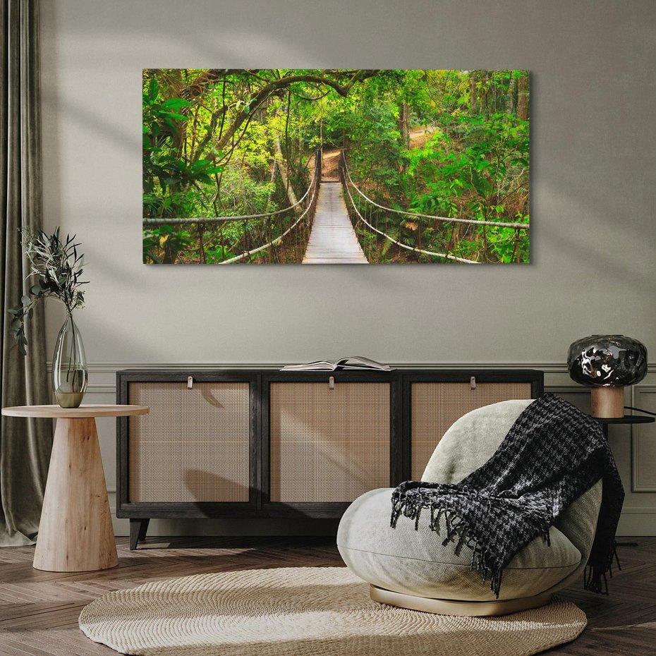 Obraz na płótnie 120x60 - Tajemniczy most w tajskim lesie - Tajlandia, most