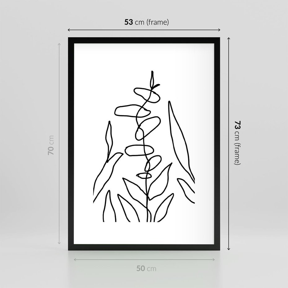 Plakat w ramie 50x70 - Konturem Naznaczone - mroczna sztuka, minimalizm - rama czarna