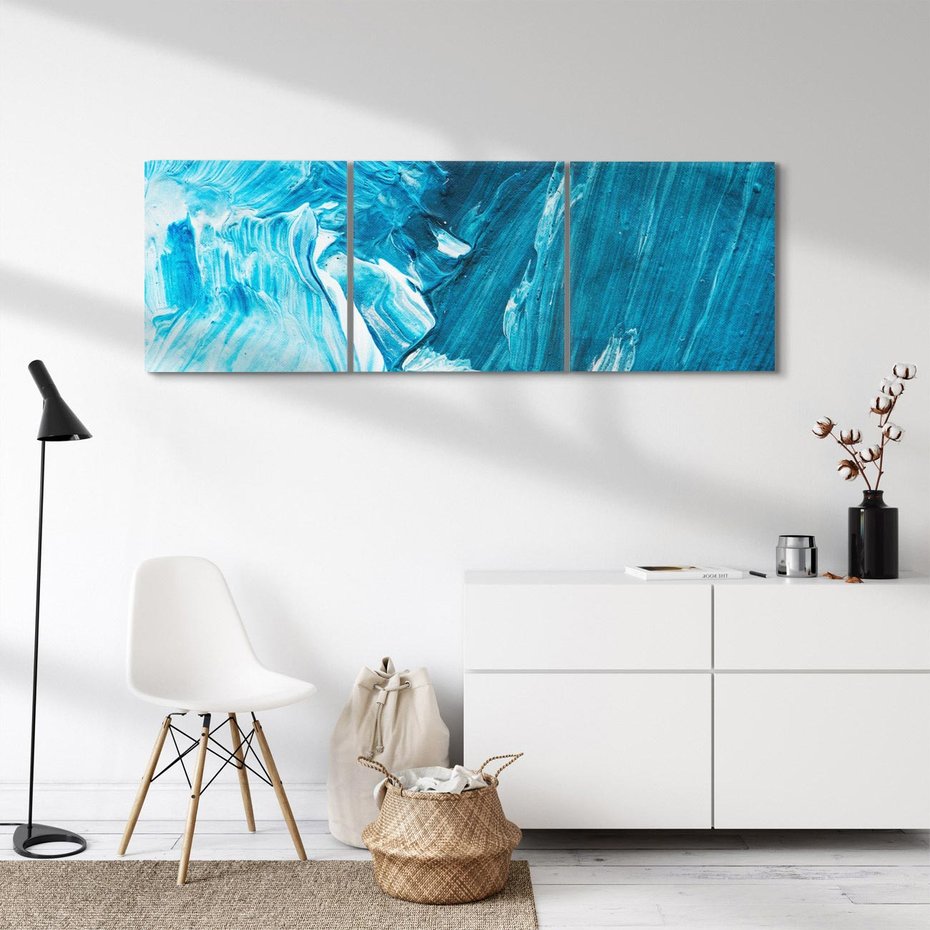 Obraz na płótnie 90x30 - Wyrazista abstrakcja w akwareli - abstrakcja, akwarela