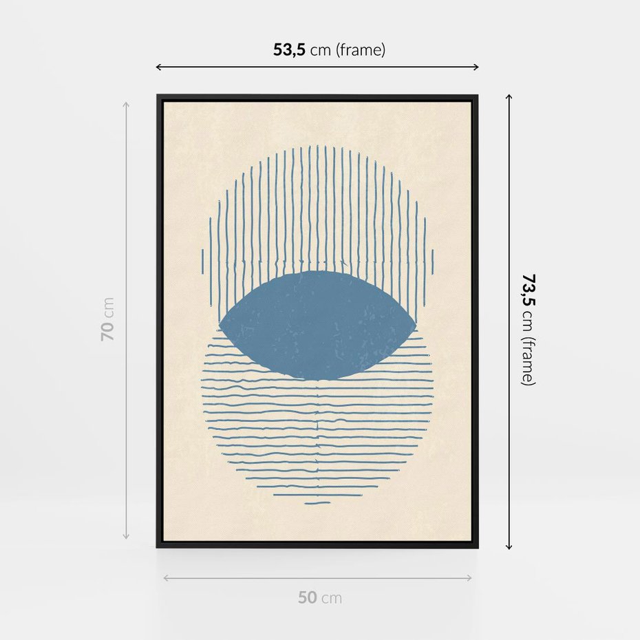 Obraz w ramie 50x70 - Wnętrza Refleksji - geometryczne kształty, koła - rama czarna