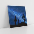 Obraz na płótnie 40x40 - Nocne Tajemnice Pustyni - gwieździsta noc, granatowe niebo