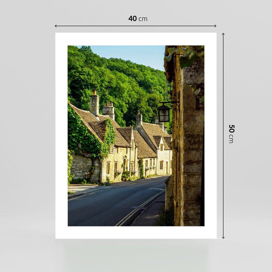 Plakat bez ramy 40x50 - Odkryj tajemnice miasta - uliczka, perspektywa