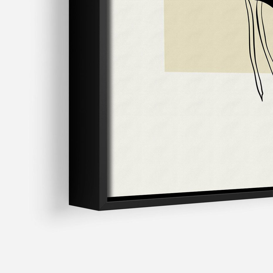 Obraz w ramie 70x100 - Ekspresja w szkicowanych kształtach - kwiaty, typografia - rama czarna