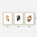 Zestaw obrazy w ramie 40x50 galeria - Japońska, abstrakcja, minimalizm - rama drewno