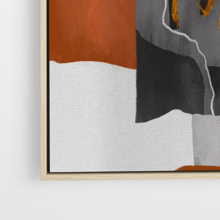 Obraz w ramie 50x50 - Nowoczesna geometria - nowoczesny, geometryczny - rama drewno