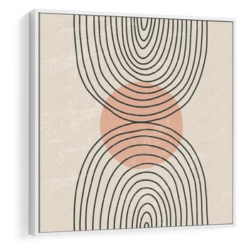 Obraz w ramie 80x80 - Nowy Rytuał - abstrakcyjna sztuka, boho kształty - rama biała