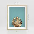 Plakat w ramie 40x50 - Piękno Natury - złote, liście - rama drewno
