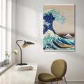 Obraz na płótnie 70x100 - "Wielka Fala u wybrzeży Kanagawy" Katsushiki Hokusai - Reprodukcja - reprodukcja, obraz na płótnie