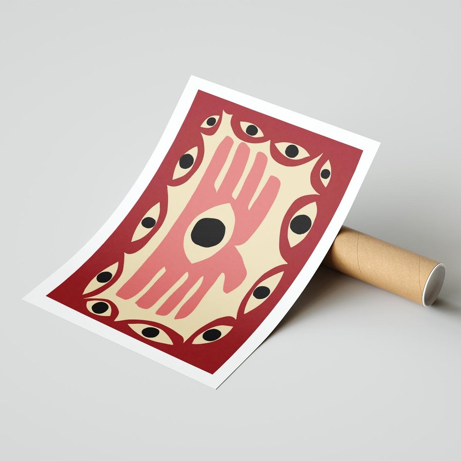 Plakat bez ramy 21x30 - Migotliwe Kształty - abstrakcyjny obraz, boho styl