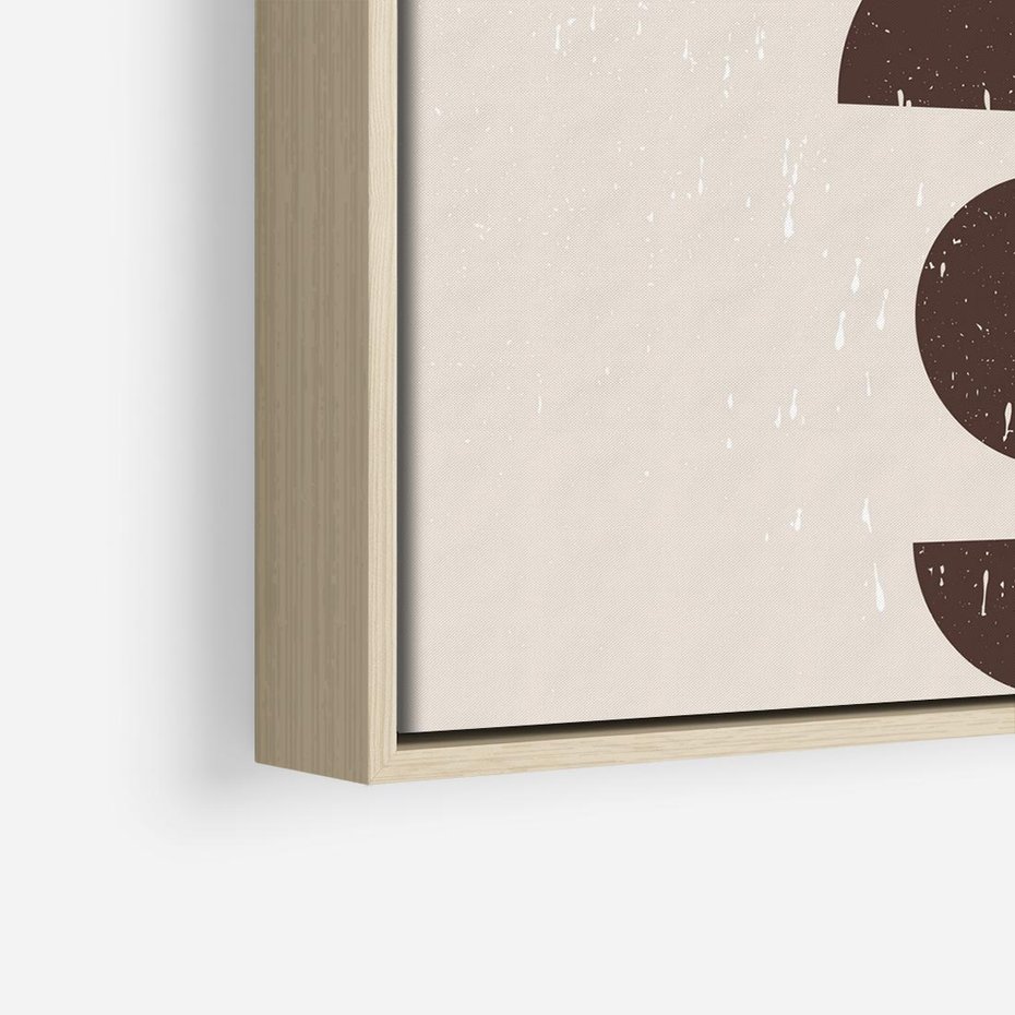 Obraz w ramie 80x80 - Migocące Granice - mid century styl, nowoczesna grafika - rama drewno
