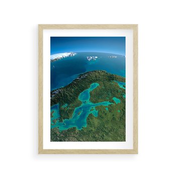 Plakat w ramie 30x40 - Beztroski widok na ocean - widok, ocean - rama drewno