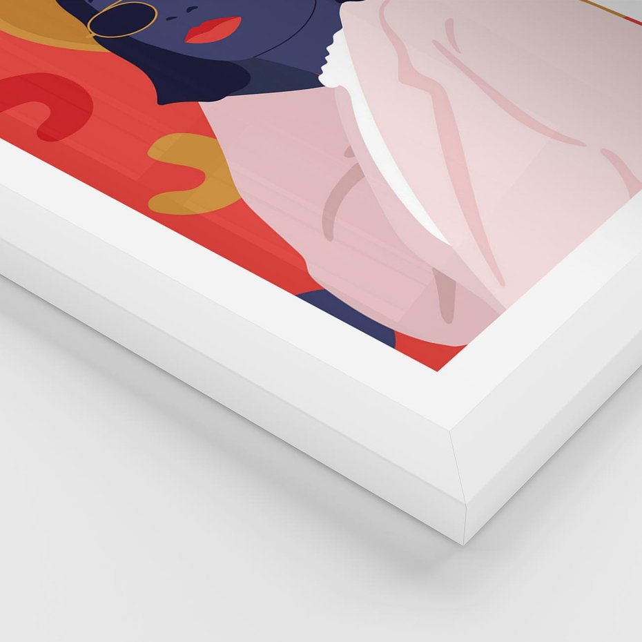 Plakat w ramie 30x40 - Kobieca Przenikliwość - nowoczesny plakat, styl retro - rama biała