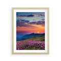 Plakat w ramie 40x50 - Górski Zachód - góry, łąka - rama drewno