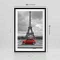 Plakat w ramie 50x70 - Paryż z wieżą Eiffla w tle - Paryż, Eiffla - rama czarna