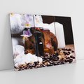 Obraz na płótnie 120x80 - Kawa i kwiaty w SPA - kawa, kwiat