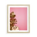 Plakat w ramie 40x50 - Luksusowa Elegancja - złote, liście - rama drewno