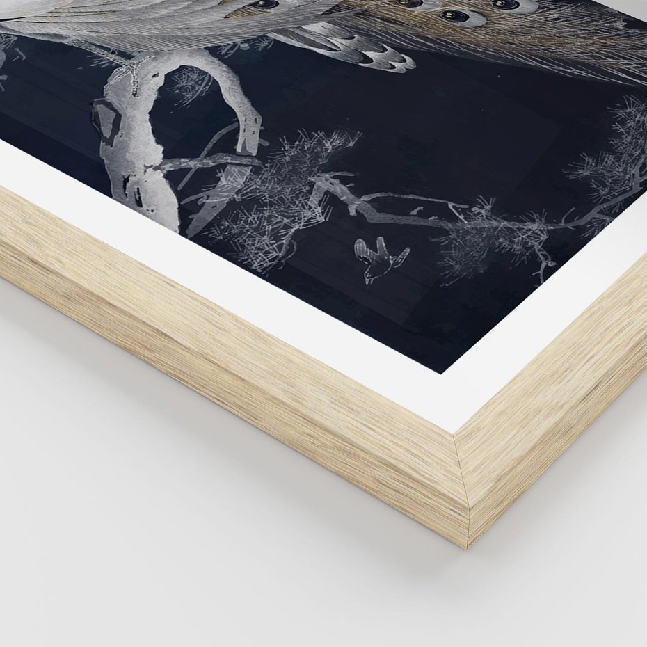 Plakat w ramie 40x50 - Japońskie Pawie - japońska grafika, pawie - rama drewno