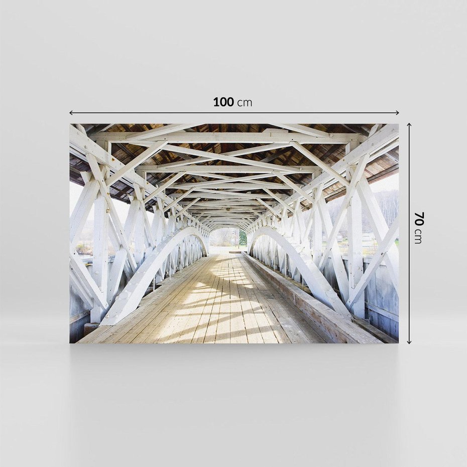 Obraz na płótnie 100x70 - Klimatyczny most w Ameryce - stary most, Ameryka