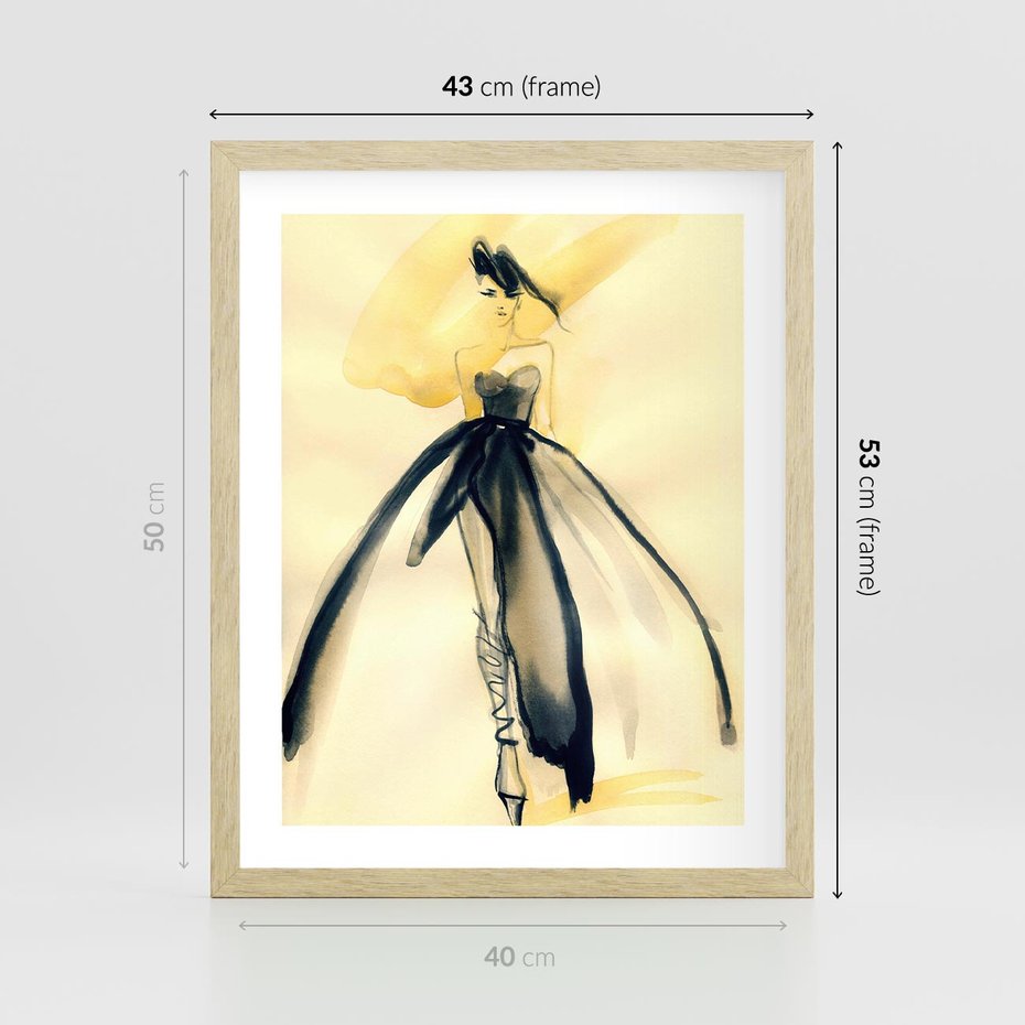 Plakat w ramie 40x50 - Ekspresja Wyrazu - abstrakcja, kobieta - rama drewno