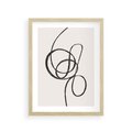 Plakat w ramie 30x40 - Migotliwa Kreatywność - abstrakcyjne szkicowane linie, minimalizm - rama drewno