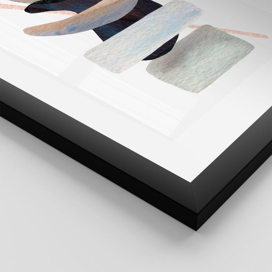 Plakat w ramie 30x40 - Rozkwitające Nowe Wymyślności - abstrakcja, akwarelowe plamy - rama czarna