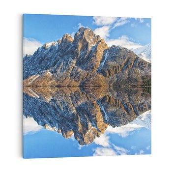 Obraz na płótnie 60x60 - Górskie odbicie jeziora - góry, jezioro