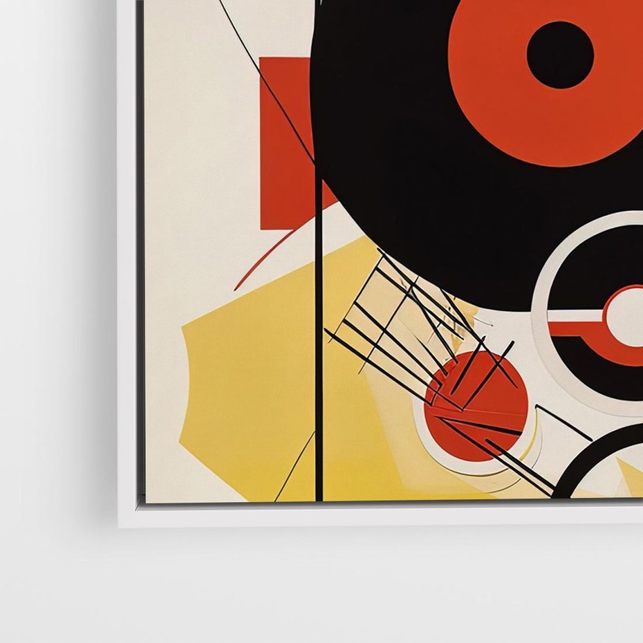 Obraz w ramie 80x80 - Wnętrza Refleksyjnego Światła - modernistyczny obraz, styl bauhaus - rama biała