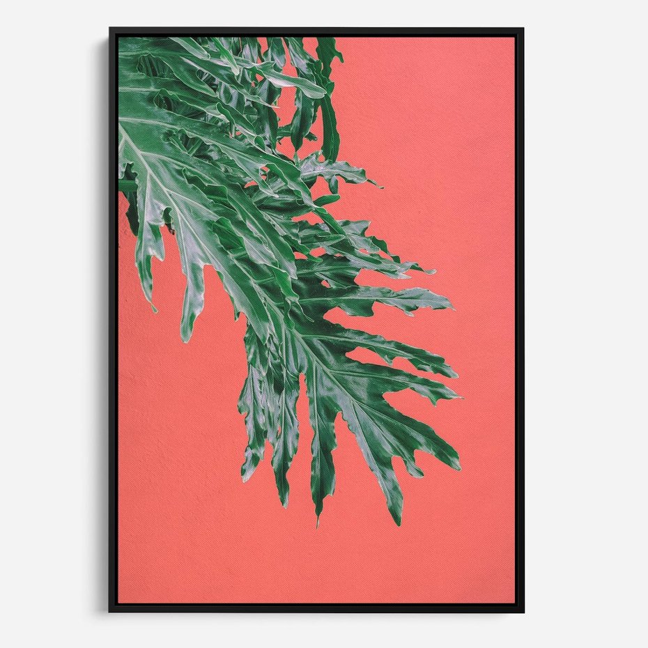 Obraz w ramie 70x100 - Energetyczna Eksplozja Natury - liście, kolor - rama czarna