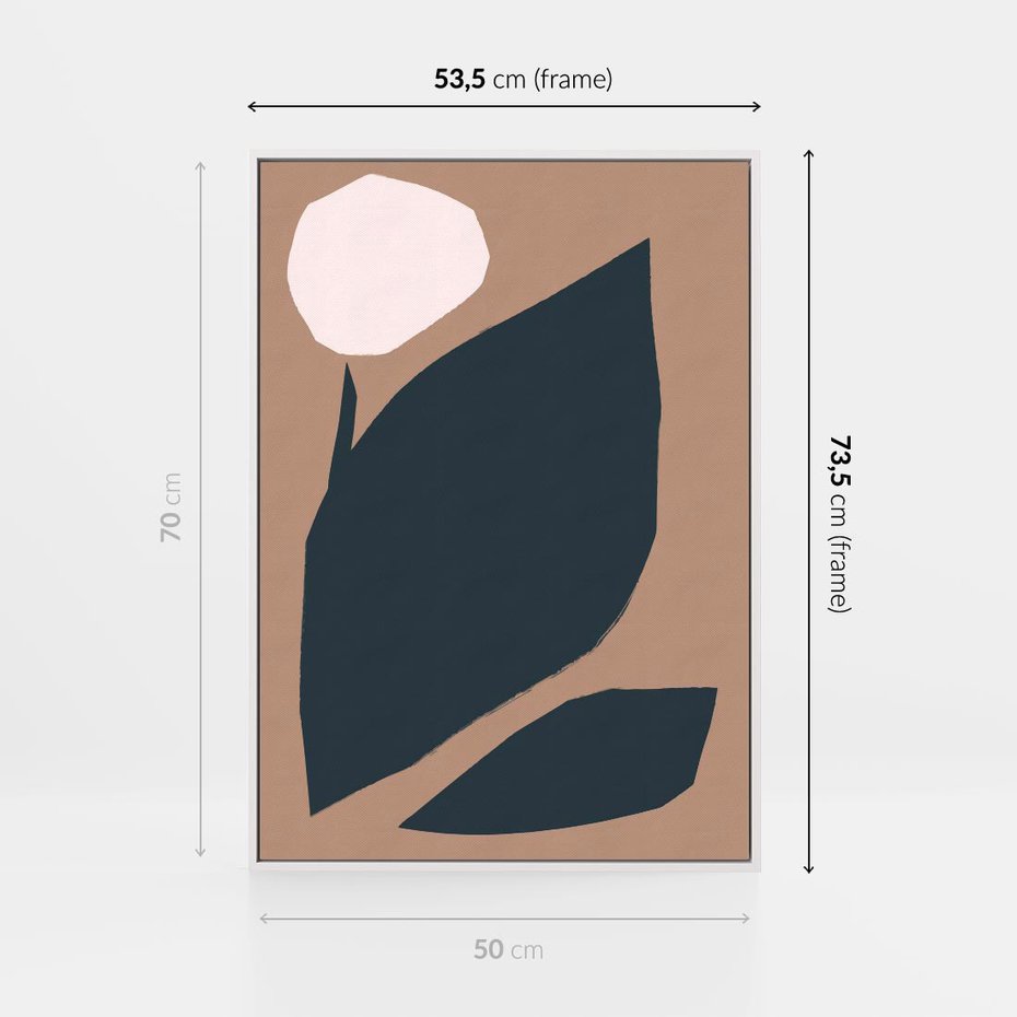 Obraz w ramie 50x70 - Rozkwitająca Wolność Boho - abstrakcyjny obraz, plakat - rama biała